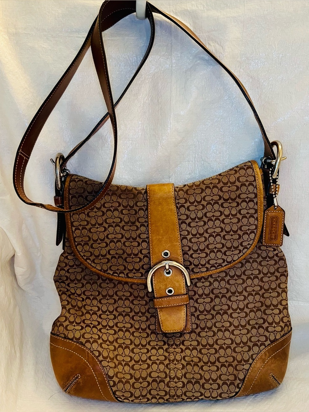 Coach Soho Signature Flap Shoulder Crossbody Messenger Bag Travel Designer